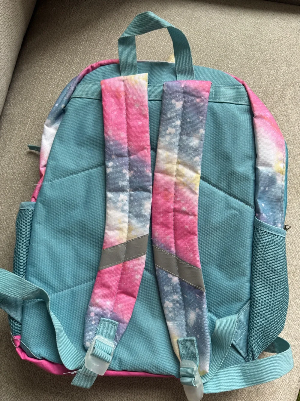 Kids Multicolor Faux-Fur Front Jacket - Pink Blue Tie-Dye